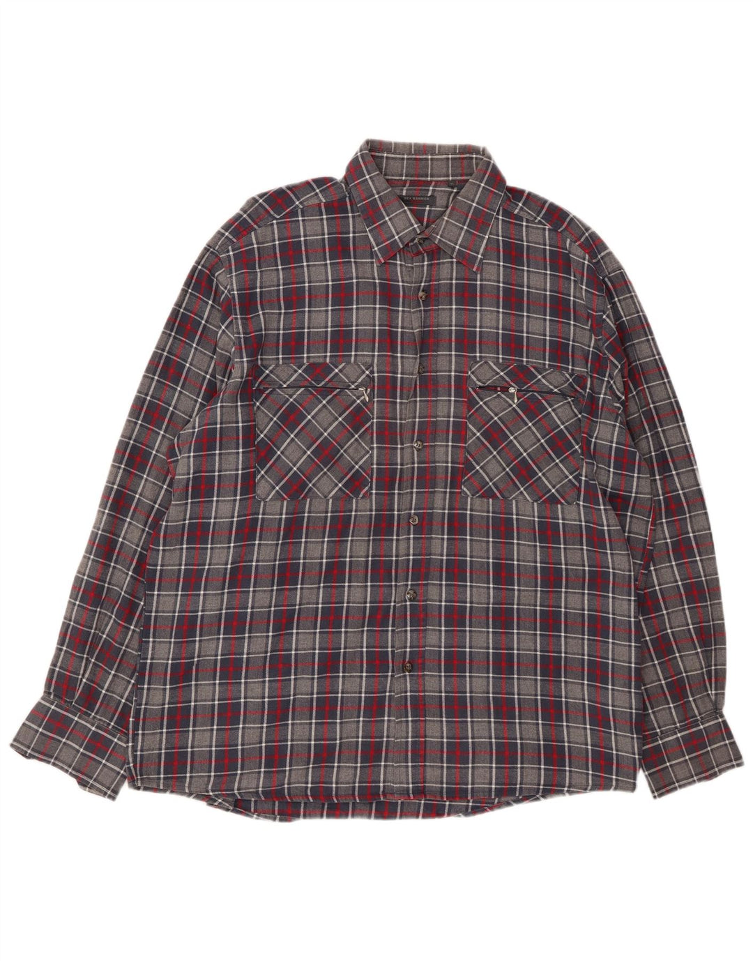 SEA BARRIER Ανδρικό φανελένιο πουκάμισο XL Γκρι βαμβακερό