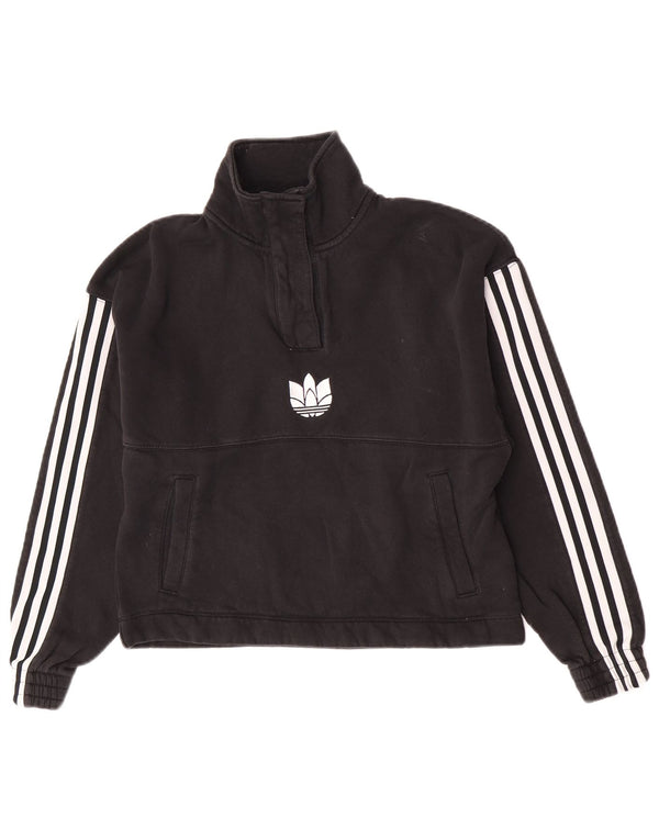 Γυναικεία φούτερ Adidas Crop Jumper UK 10 Small Black Colourblock