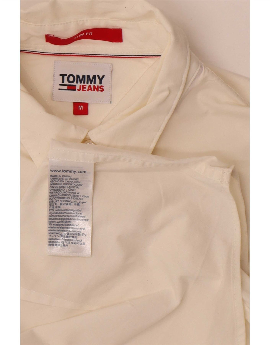 Ανδρικό πουκάμισο Tommy Hilfiger Slim Fit Βαμβακερό μεσαίο σε λευκό