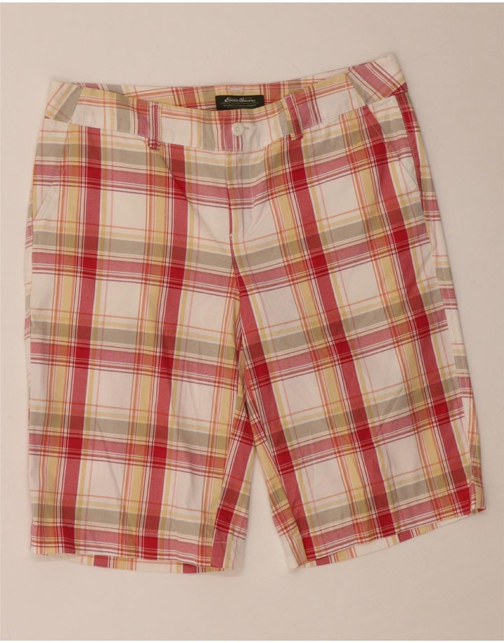 EDDIE BAUER Γυναικείο σορτς Chino US 6 Medium W30 Red Check Cotton