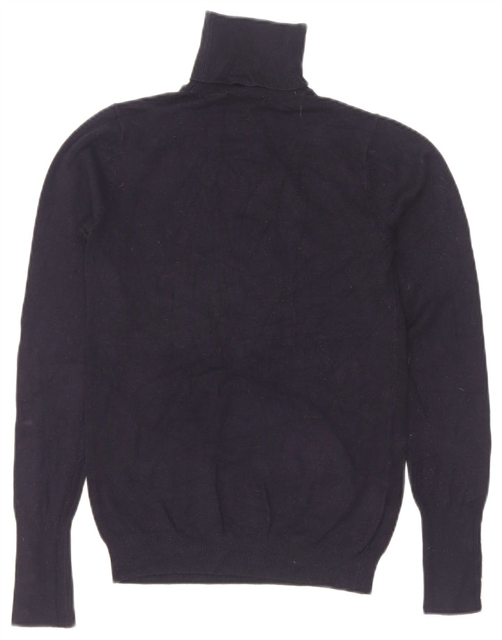 Zara Γυναικείο πουλόβερ με ρολό λαιμόκοψη UK 8 Small Navy Blue