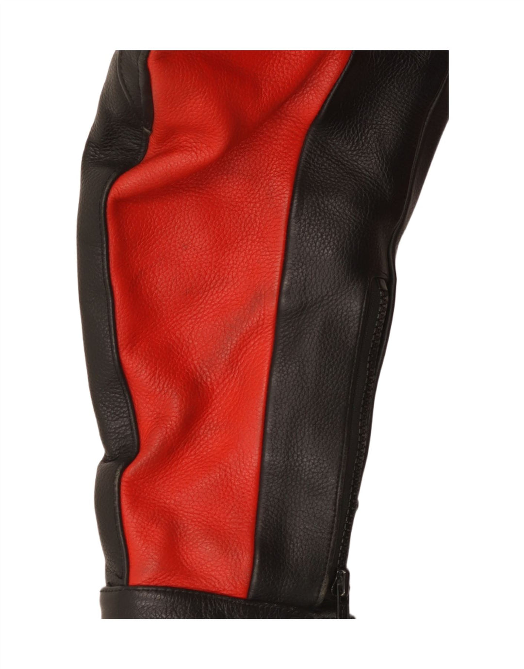 Vintage Ανδρικό Δερμάτινο Σακάκι Racer UK 40 Μεγάλο πολύχρωμο μπλοκ χρώματος