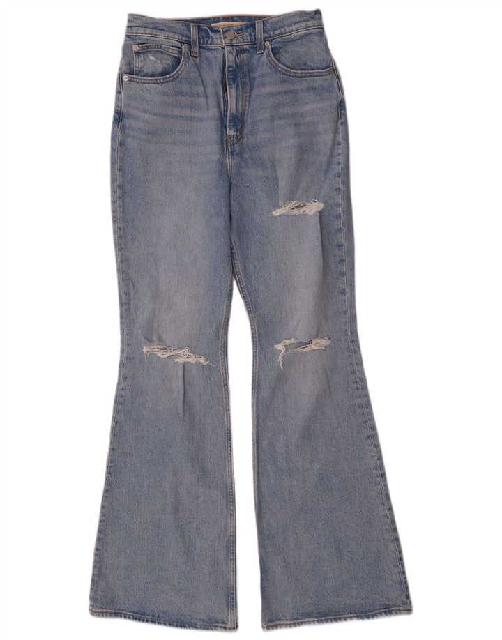 Levi's Womens Distressed High Rise Flared Jeans W29 L32 Blue Cotton