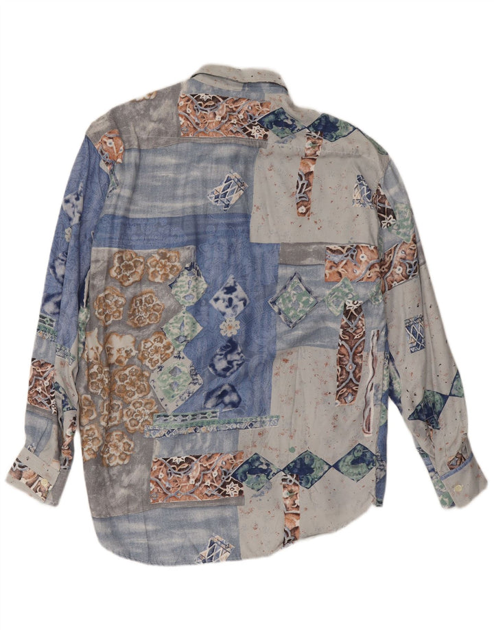 Ανδρικό πουκάμισο Kantaros Small Blue Patchwork Viscose