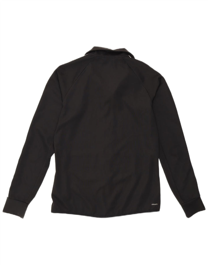 ADIDAS Womens Climalite Tracksuit Top Jacket UK 12/14 Medium Black