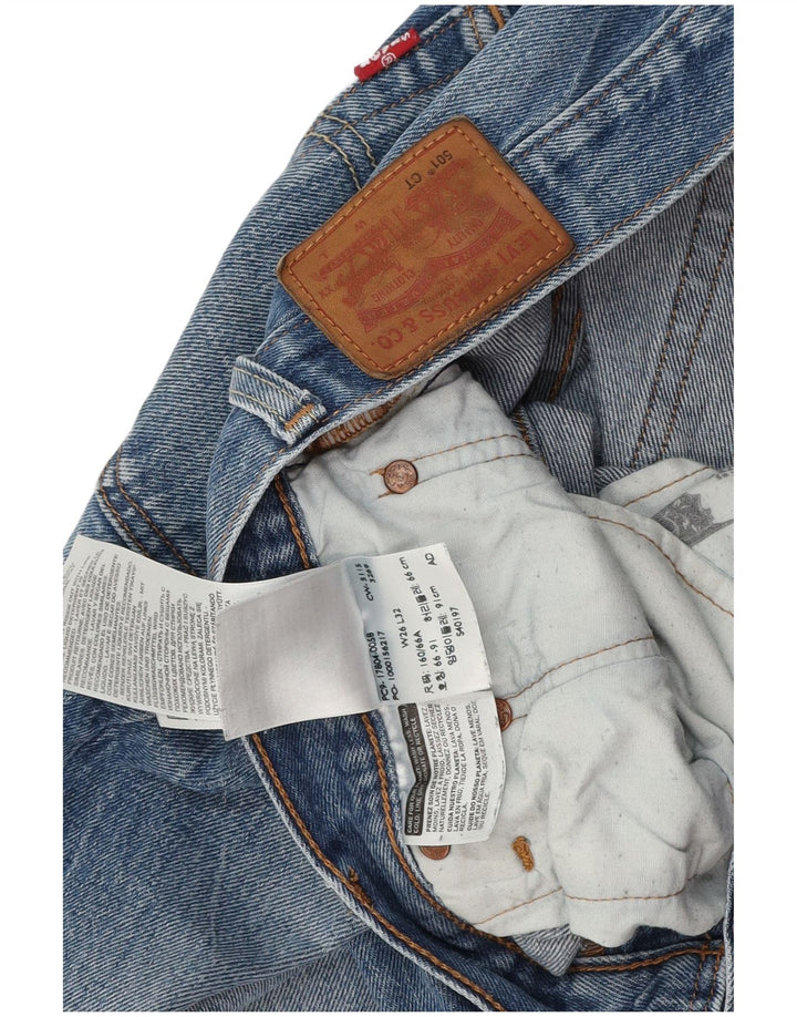 Levi's Womens 501 Straight Jeans W26 L28 Blue Cotton