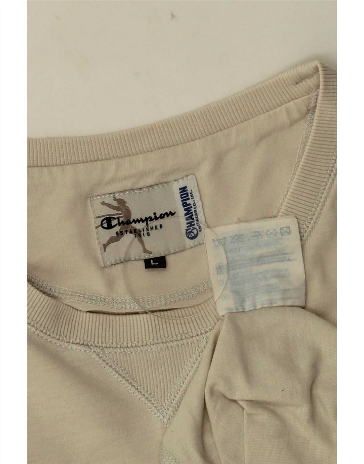 Ανδρικό γραφικό T-Shirt Champion Top Large Off White Βαμβακερό