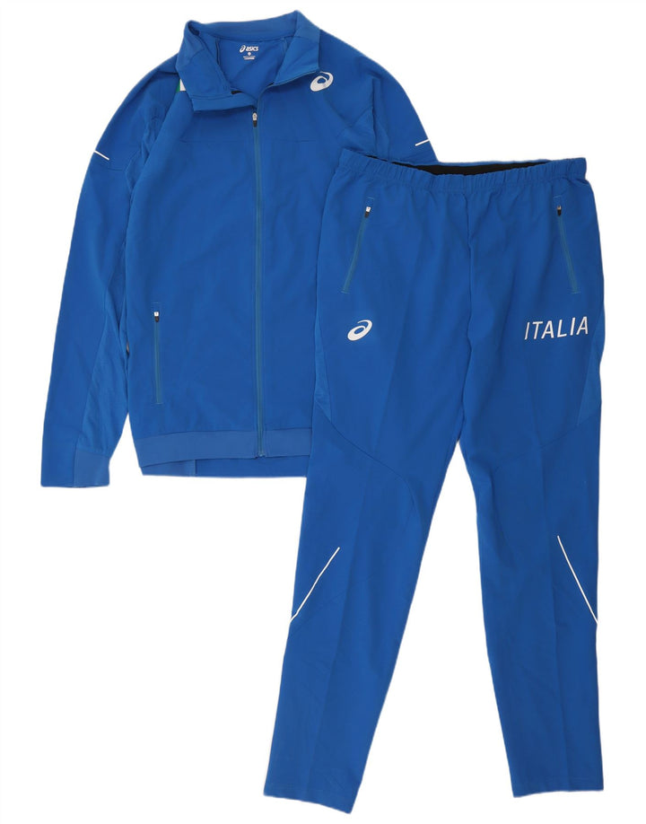 Asics Mens Italia Graphic Full Tracksuit XL Blue Polyester