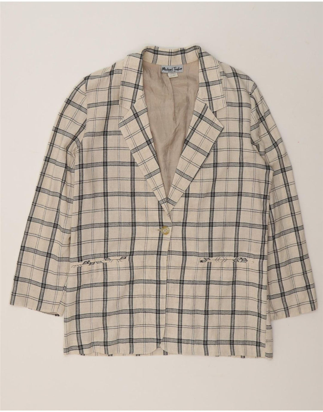 Michael Taylor Γυναικείο Oversized Longline Blazer Jacket UK 16 Large Beige