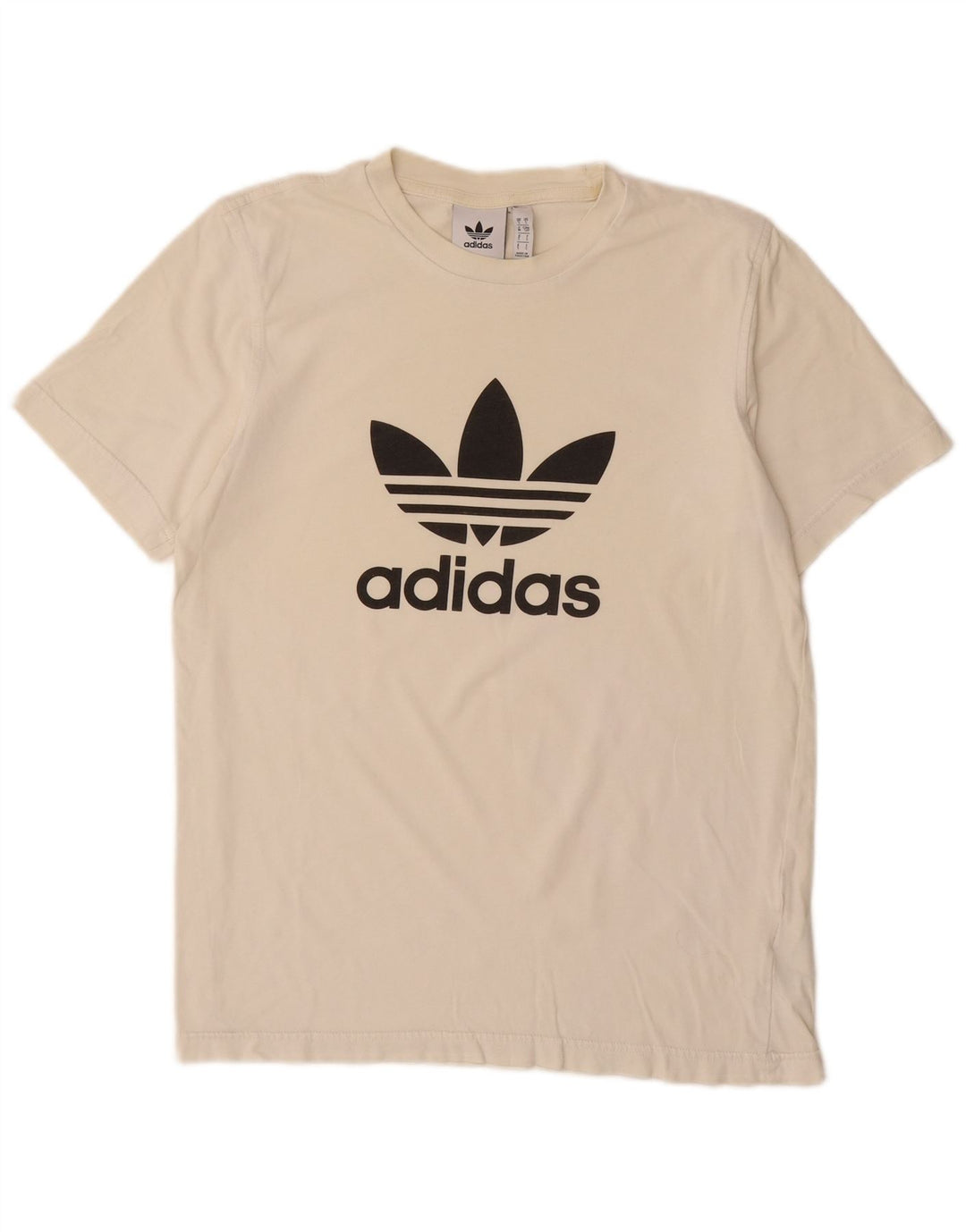 Ανδρικό γραφικό T-Shirt Top ADIDAS Μικρό σε λευκό βαμβακερό