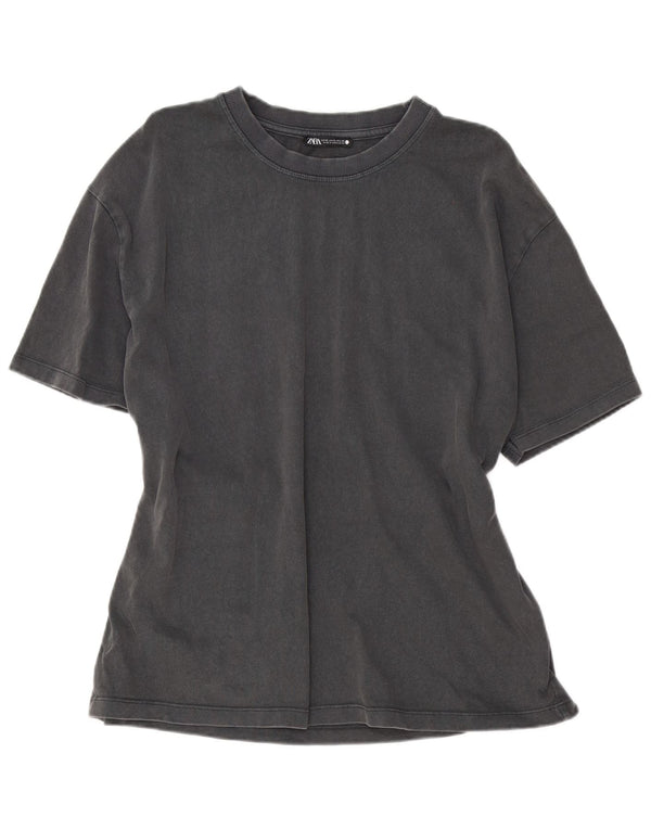 Zara Womens T-Shirt Top UK 18 XL Grey Cotton