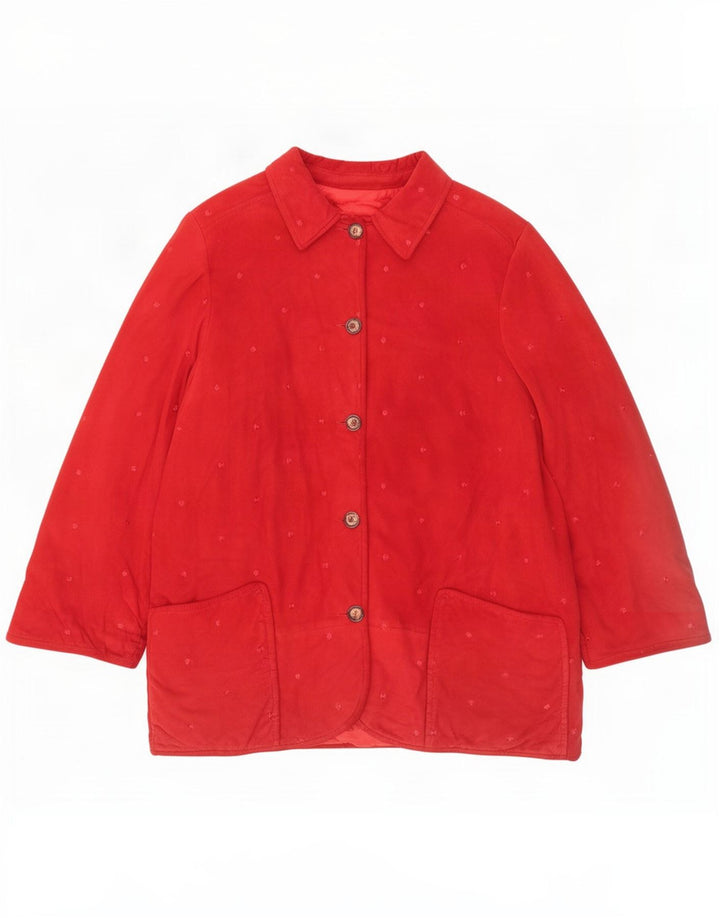 NVSCO Γυναικείο Suede Jacket UK 18 XL Κόκκινο Δερμάτινο