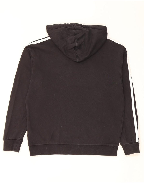 Γυναικείο Adidas Graphic Oversized Hoodie Jumper UK 6 XS Μαύρο βαμβακερό