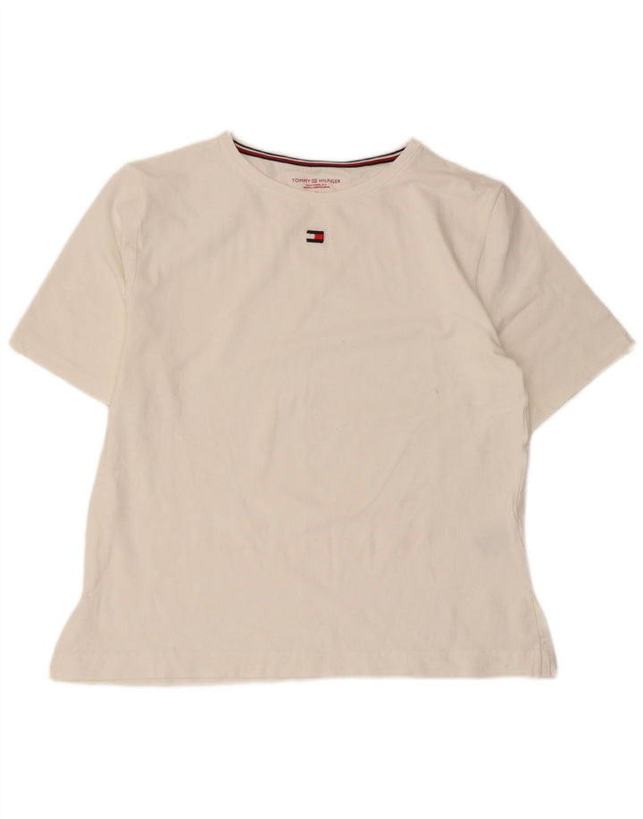Γυναικείο T-Shirt TOMMY HILFIGER Top 14 μεσαίο λευκό βαμβακερό