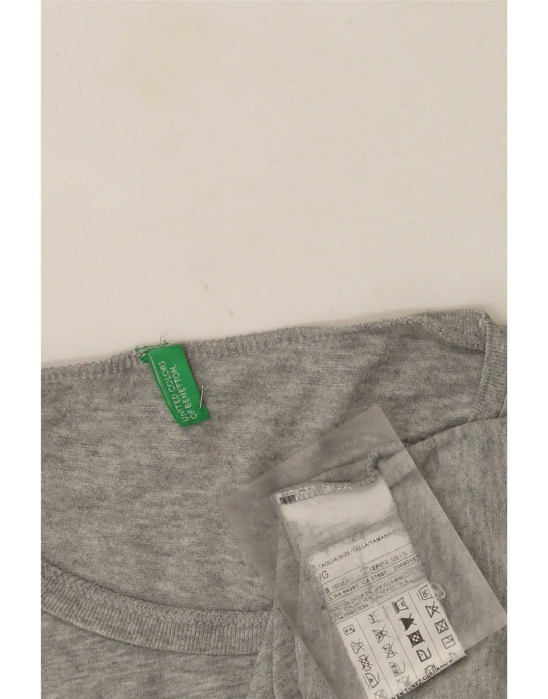 Γυναικείο γραφικό μπλουζάκι Benetton Top Large γκρι βαμβακερό