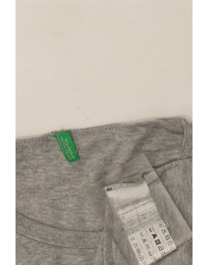 Γυναικείο γραφικό μπλουζάκι Benetton Top Large γκρι βαμβακερό