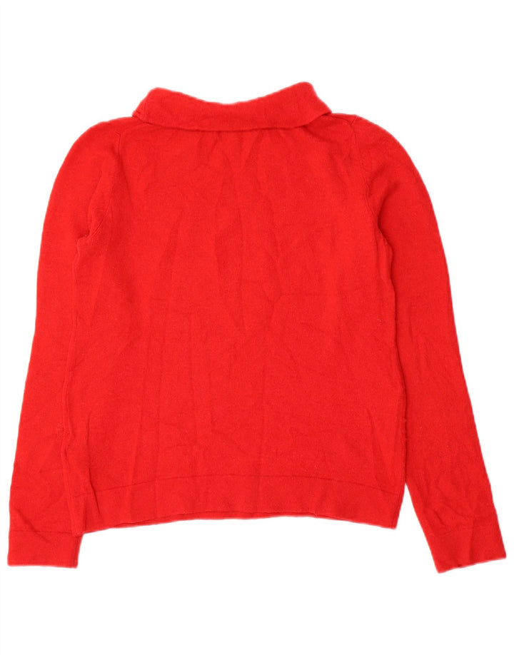 Hobbs Γυναικείο πουλόβερ με ρολό λαιμόκοψη UK 10 Small Red Wool