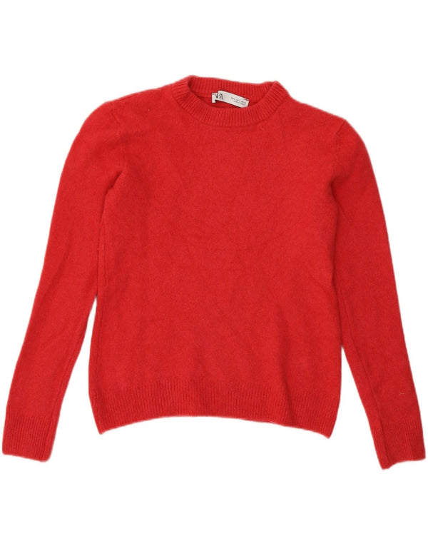 Zara Γυναικείο πουλόβερ με λαιμόκοψη Crop Crop UK 10 Small Pink