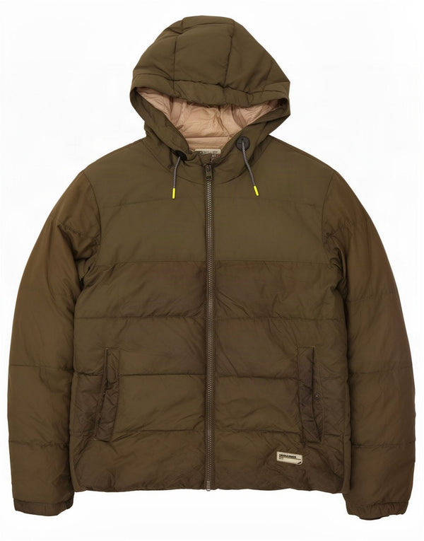 Jack & Jones Ανδρικό μπουφάν με κουκούλα UK 42 XL Χακί Πολυεστέρας