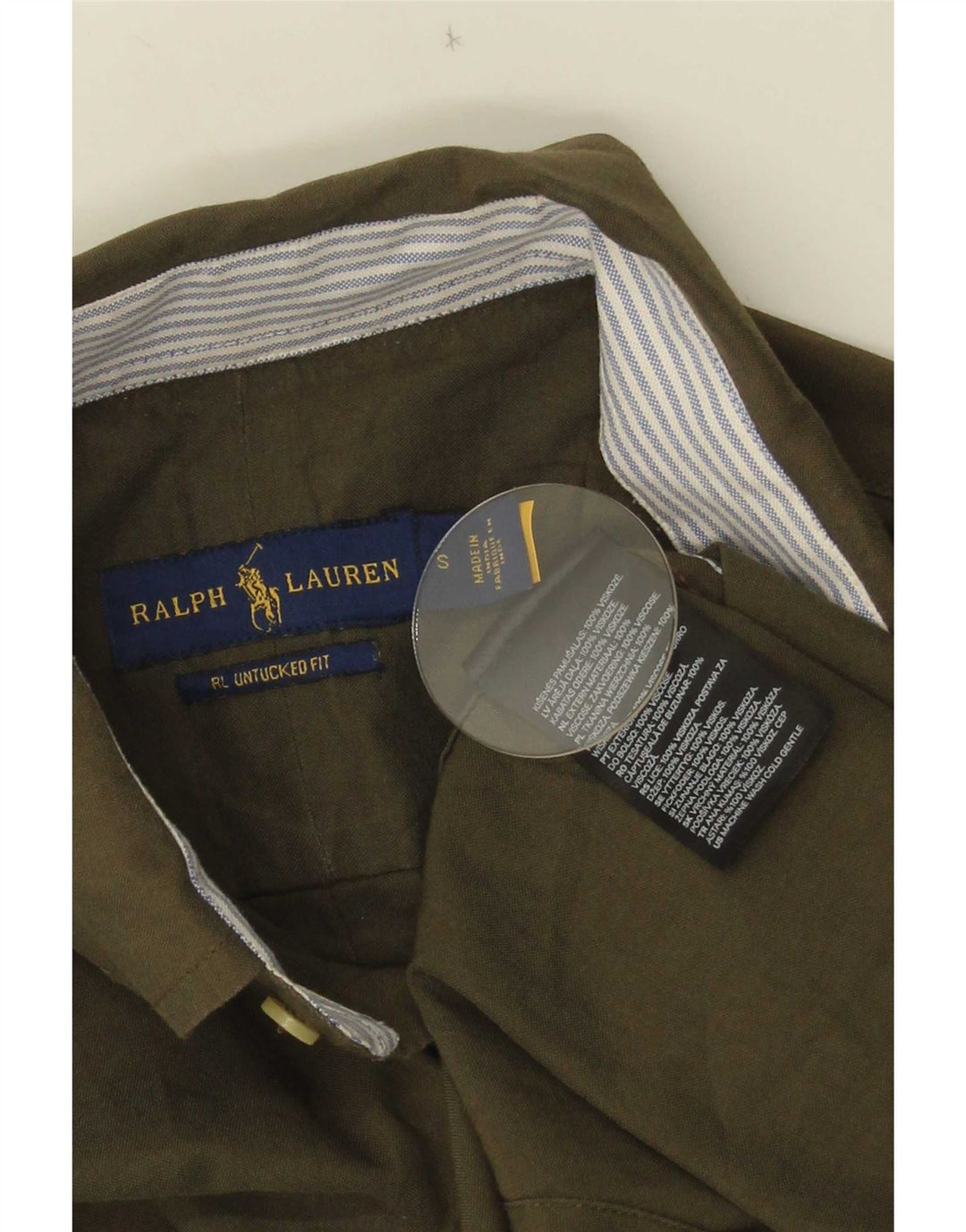 Ανδρικό πουκάμισο Ralph Lauren μικρό χακί