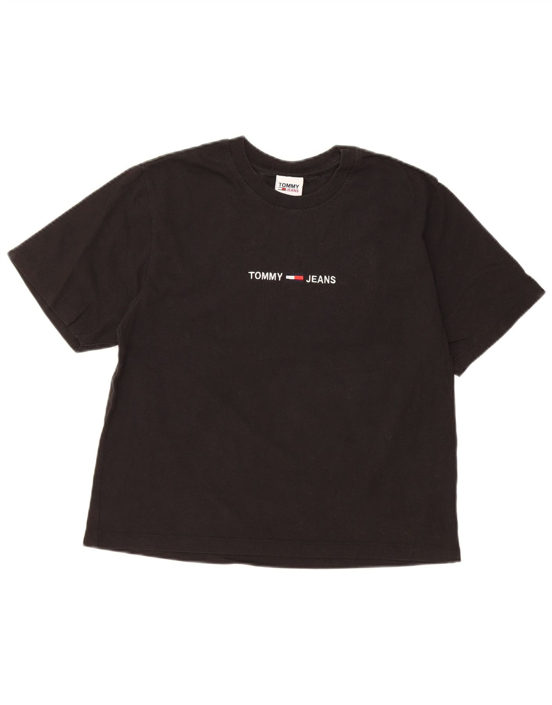 Γυναικείο γραφικό μπλουζάκι TOMMY HILFIGER Τοπ 10 μικρού μαύρου βαμβακιού