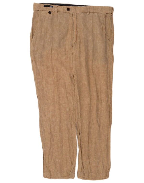 Marks & Spencer Womens Blue Harbour Straight Chino Παντελόνι W34 L31 Beige