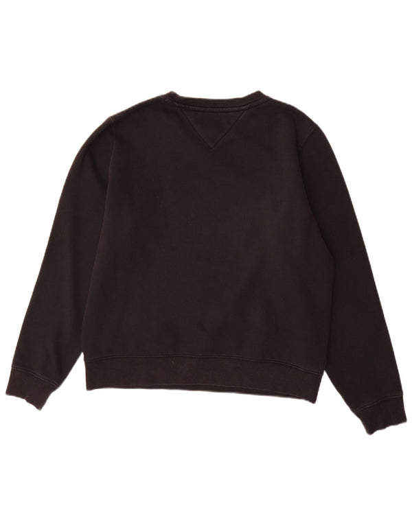 Tommy Hilfiger Γυναικείο Φούτερ Jumper UK 14 Μεσαίο μαύρο βαμβακερό