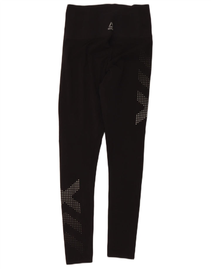 Γυναικεία γραφικά κολάν Reebok UK 10 Small Black