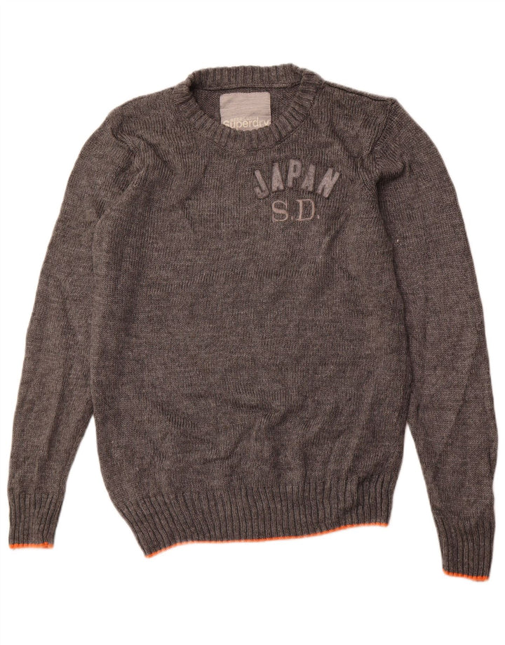 Ανδρικό πουλόβερ Superdry Graphic Crew Neck Jumper Μεγάλο Γκρι Ακρυλικό