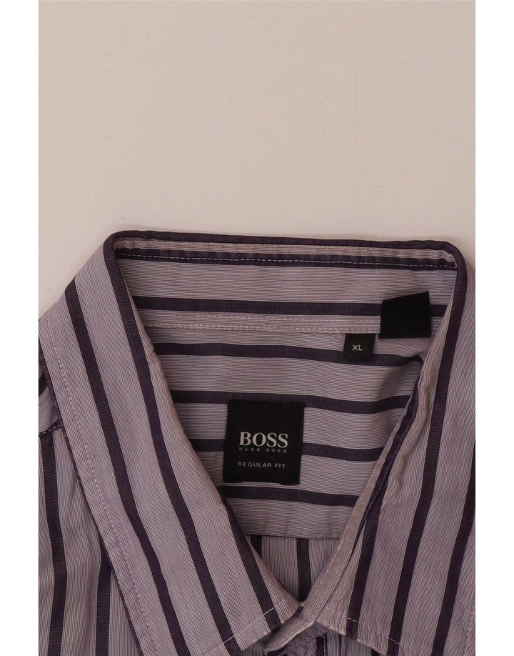 Ανδρικό πουκάμισο Hugo Boss Regular Fit XL Μωβ ριγέ