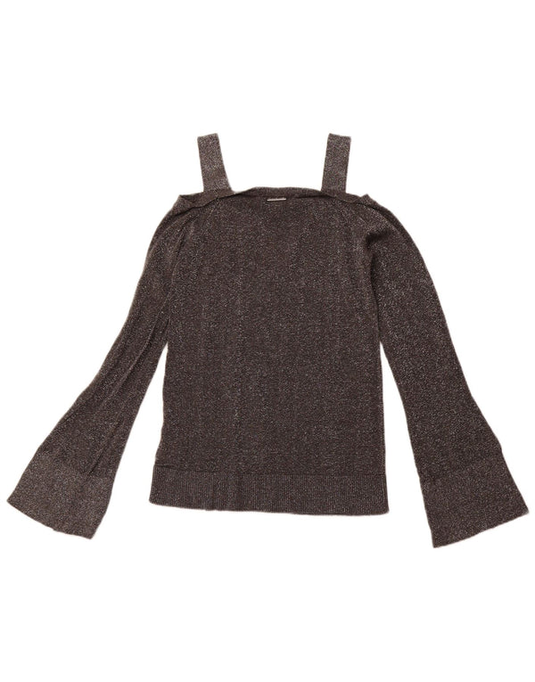 MICHAEL KORS Γυναικεία Off Shoulder Μπλούζα UK 6 XS Γκρι βαμβακερό