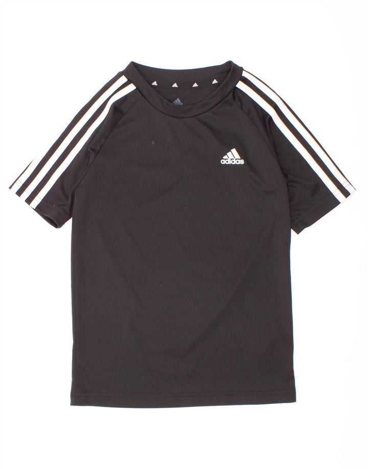 Adidas Boys Aeroready T-Shirt Top 7-8 Years Black Polyester