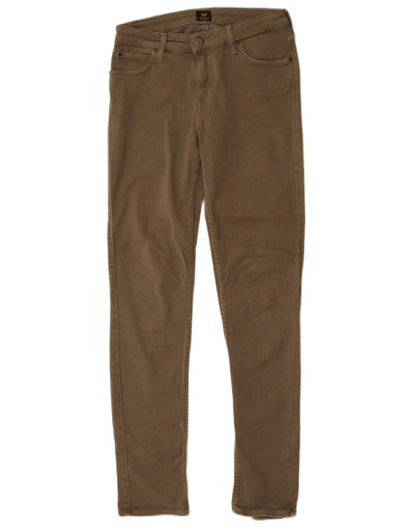 Lee Womens Elly Skinny Jeans W28 L33 Χακί βαμβακερό