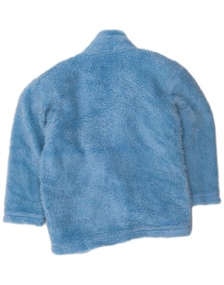 VINTAGE Womens Oversized Faux Fur Jacket EU 36 Small Blue