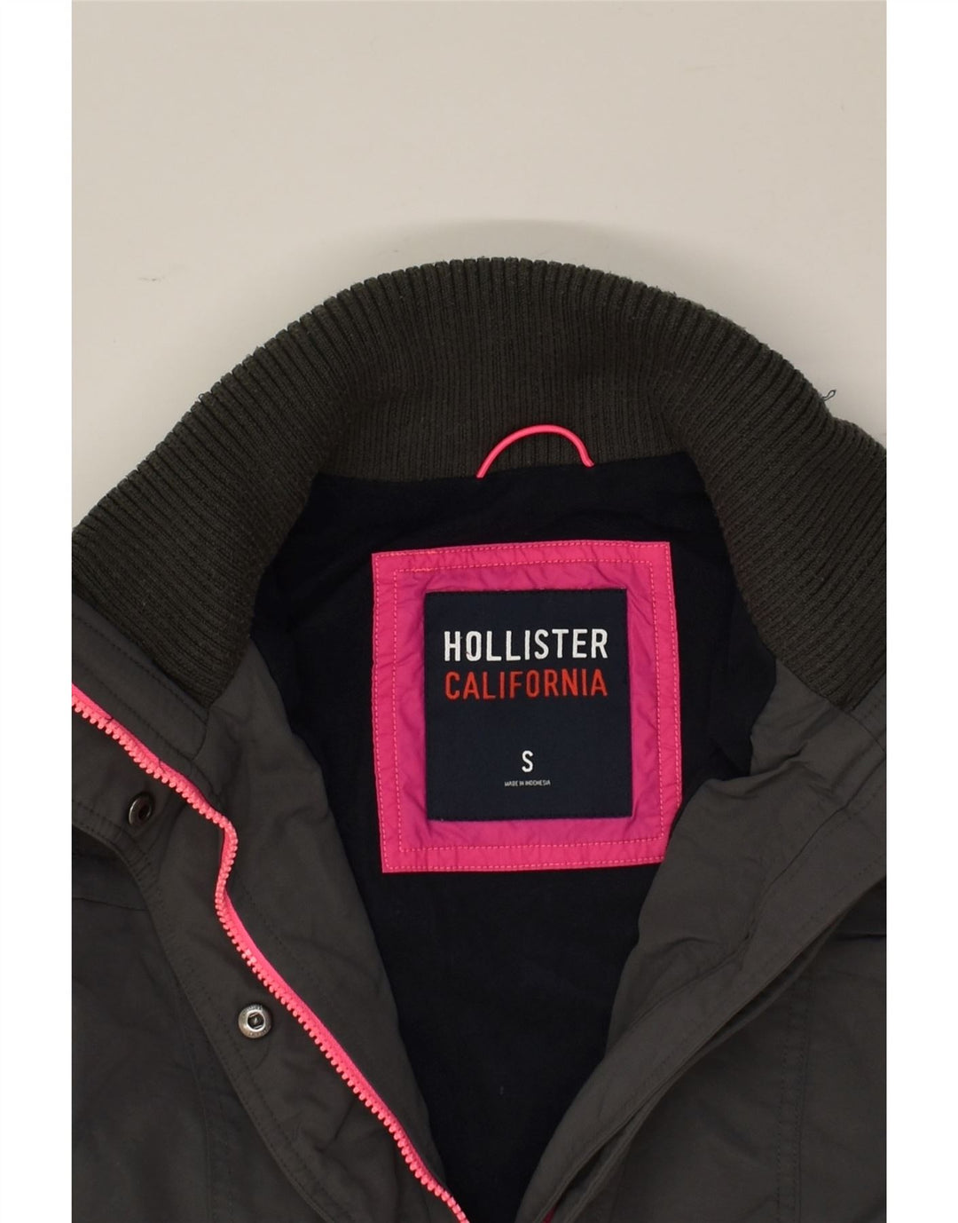 HOLLISTER Γυναικείο Αντιανεμικό Μπουφάν UK 10 Small Grey Polyester