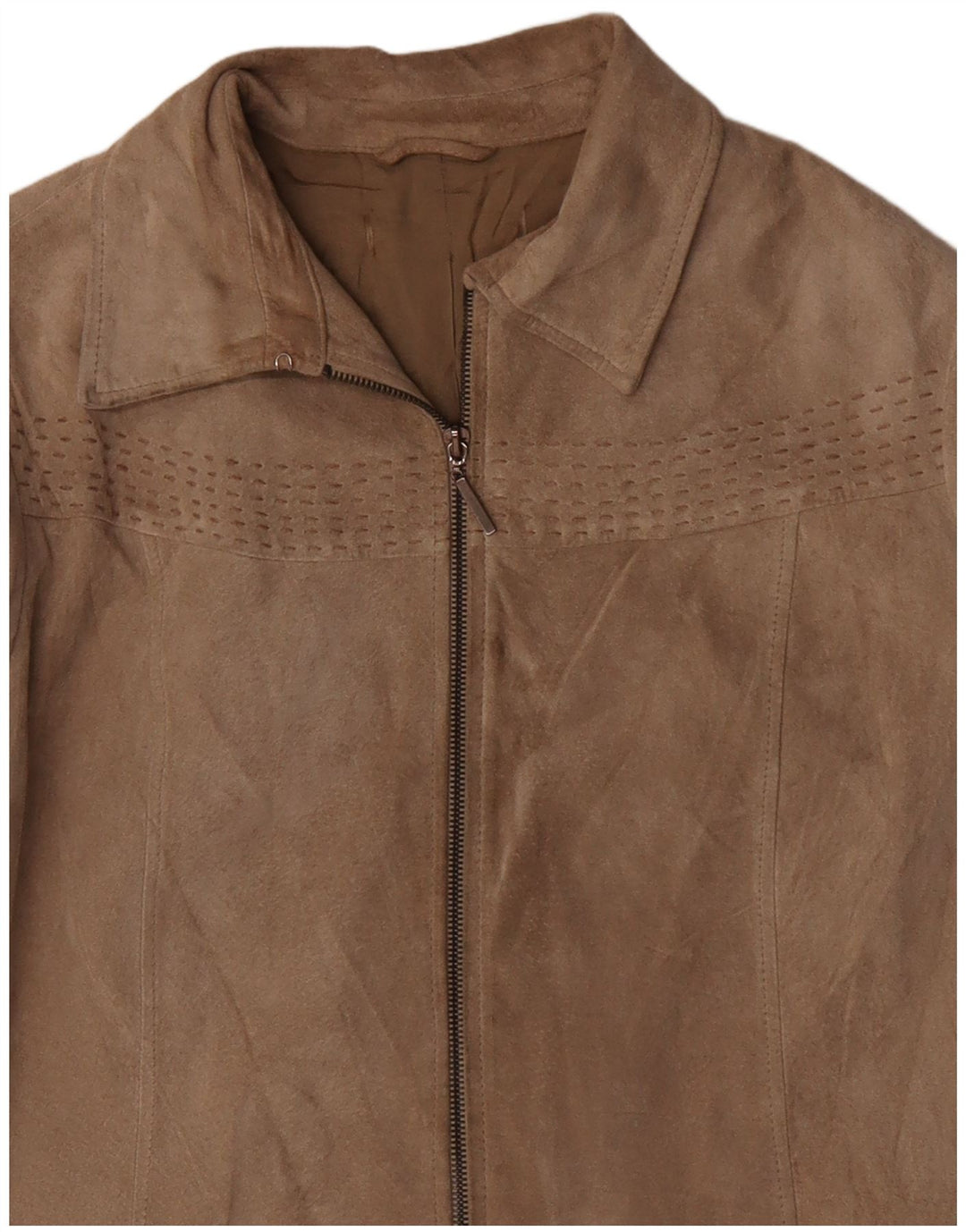 VINTAGE Γυναικείο Suede Jacket UK 16 Large Beige