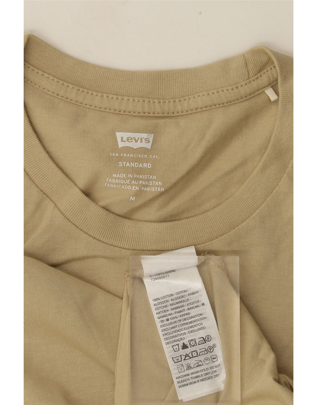 Ανδρικό μπλουζάκι LEVI'S κανονικό μακρυμάνικο μεσαίο μπεζ βαμβακερό