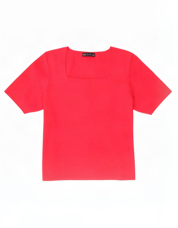 Marks & Spencer Γυναικείο T-Shirt Top UK 18 XL Pink Viscose