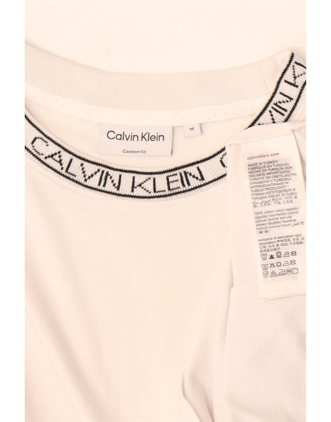Ανδρικό γραφικό T-Shirt Calvin Klein Τοπ μεσαίο λευκό βαμβακερό