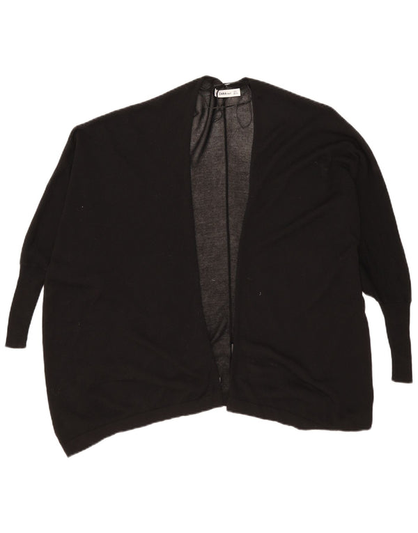 Ζακέτα Zara Γυναικεία Loose Fit ανοιχτή ζακέτα UK 10 Small Black Viscose