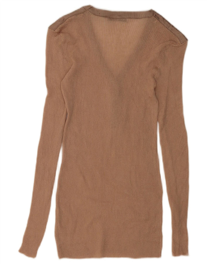 Zara Γυναικείο τοπ μακρυμάνικο UK 10 Small Beige Colourblock