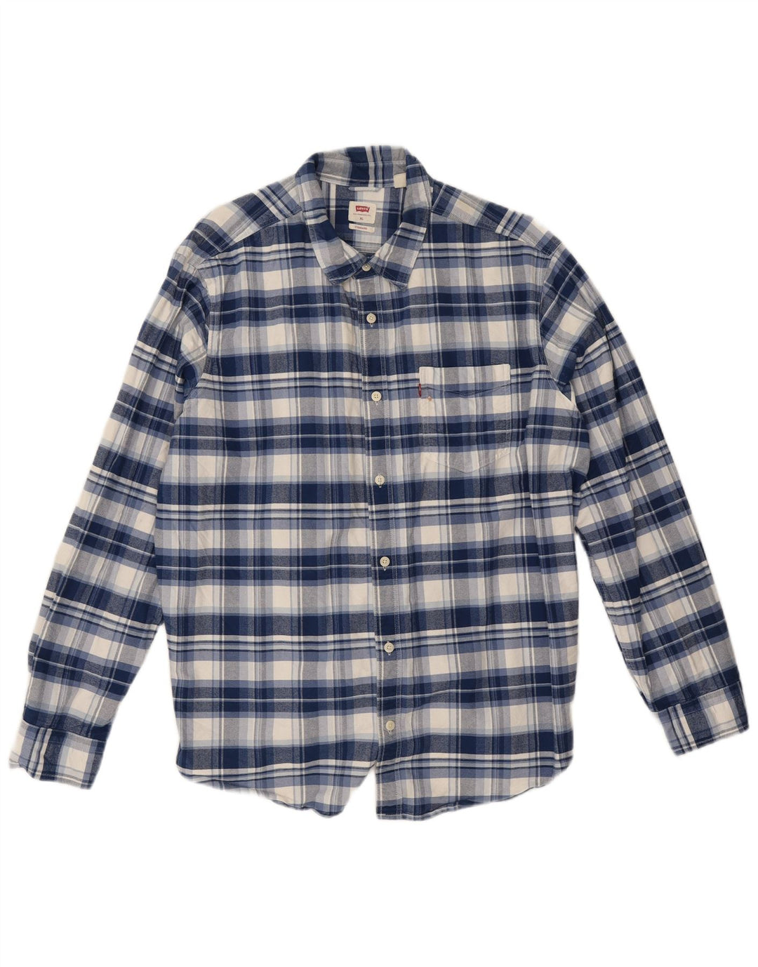 Ανδρικό πουκάμισο Levi's Standard Flannel XL Blue Check Cotton