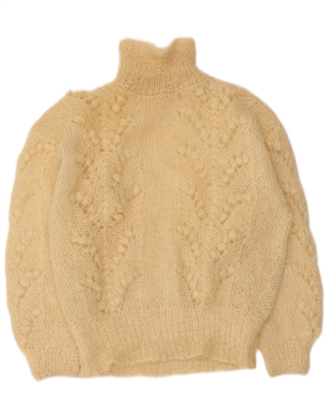 Vintage γυναικείο πουλόβερ με λαιμό χελώνα UK 14 Large Beige