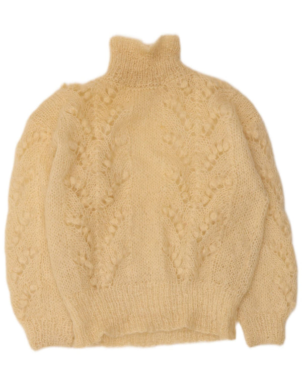 Vintage γυναικείο πουλόβερ με λαιμό χελώνα UK 14 Large Beige