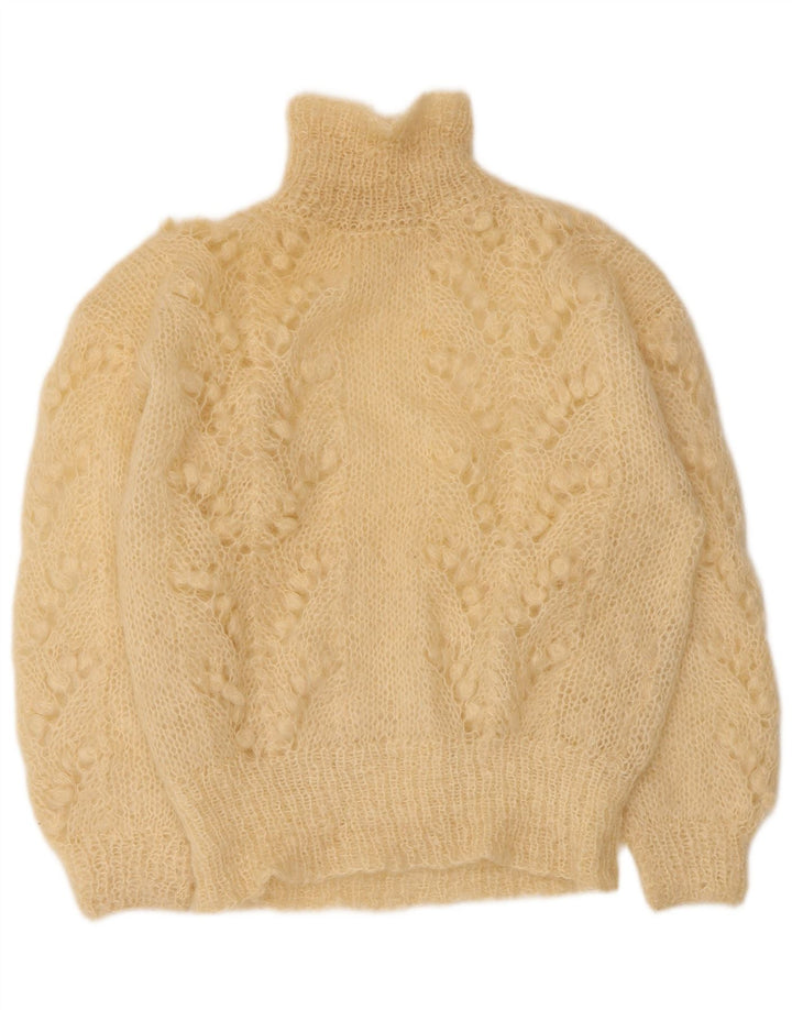 Vintage γυναικείο πουλόβερ με λαιμό χελώνα UK 14 Large Beige