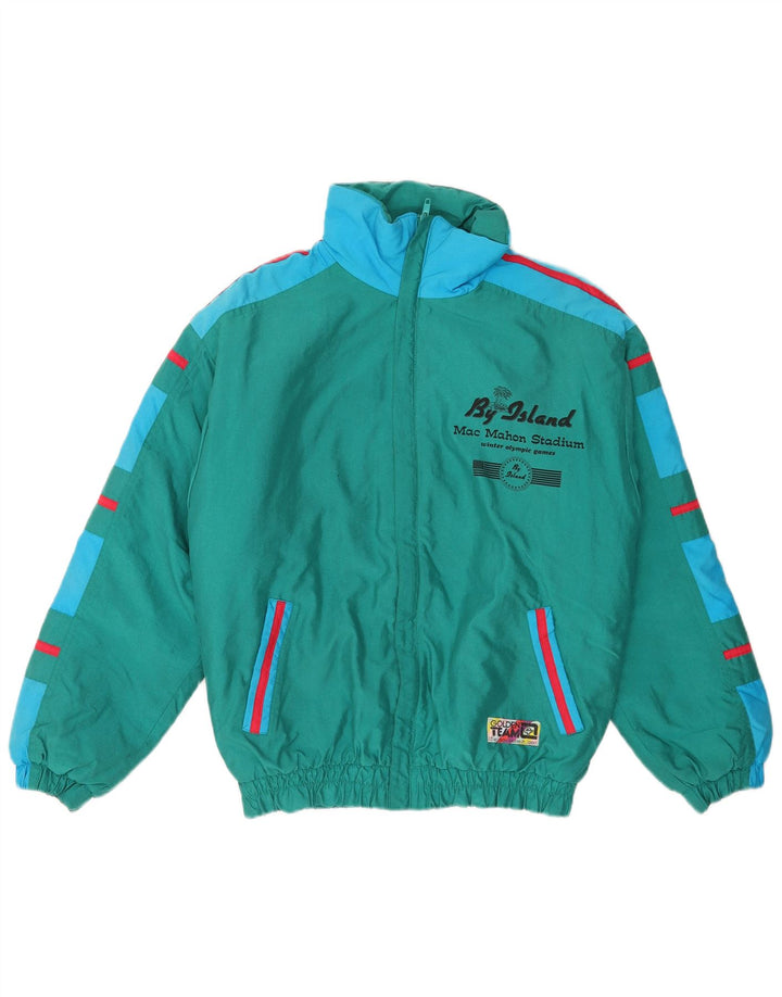 Golden Team Boys Graphic Ski Jacket 13-14 Years Green Colourblock Polyamide