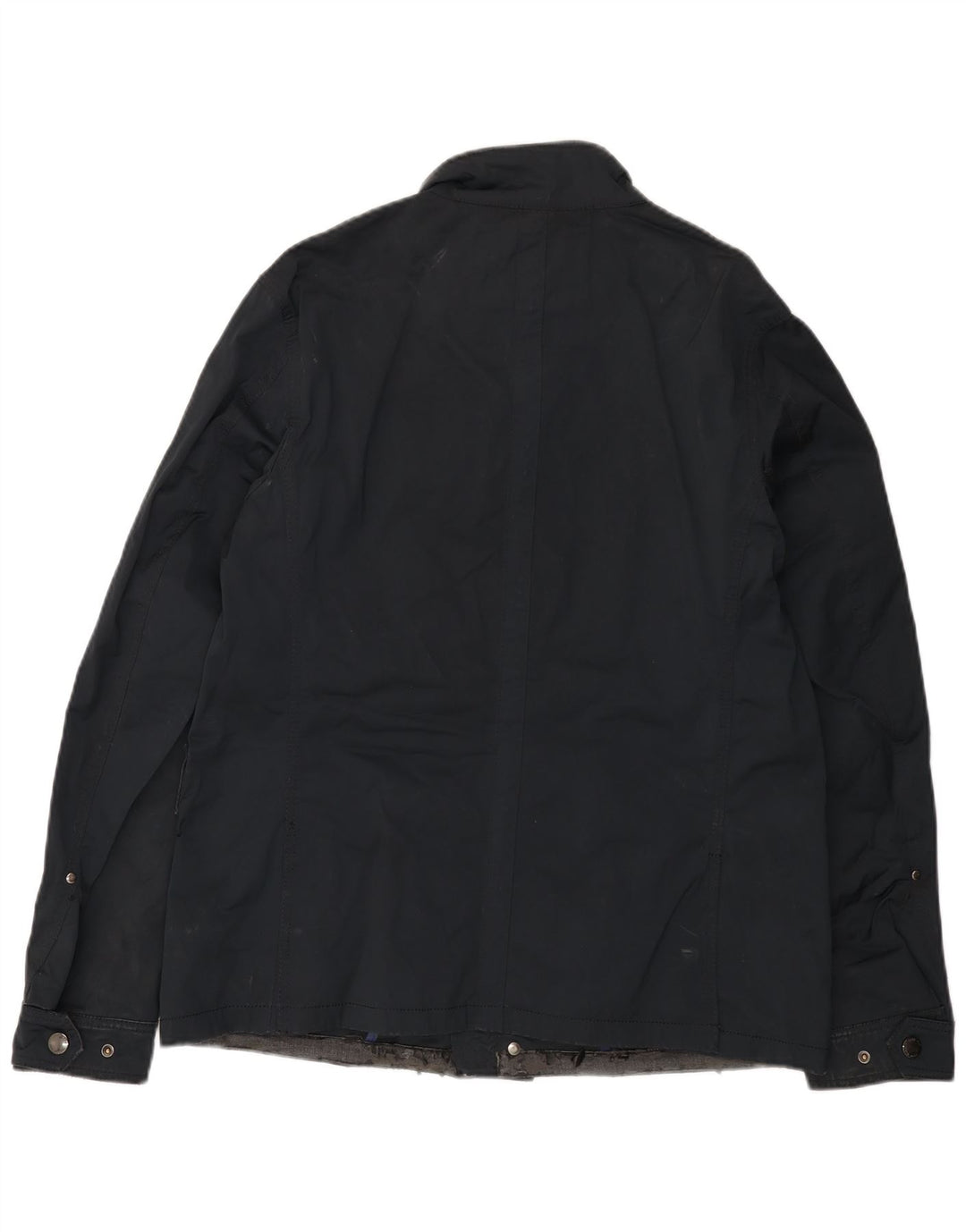 Zara Mens Utility Jacket UK 42 XL Navy Blue Polyester
