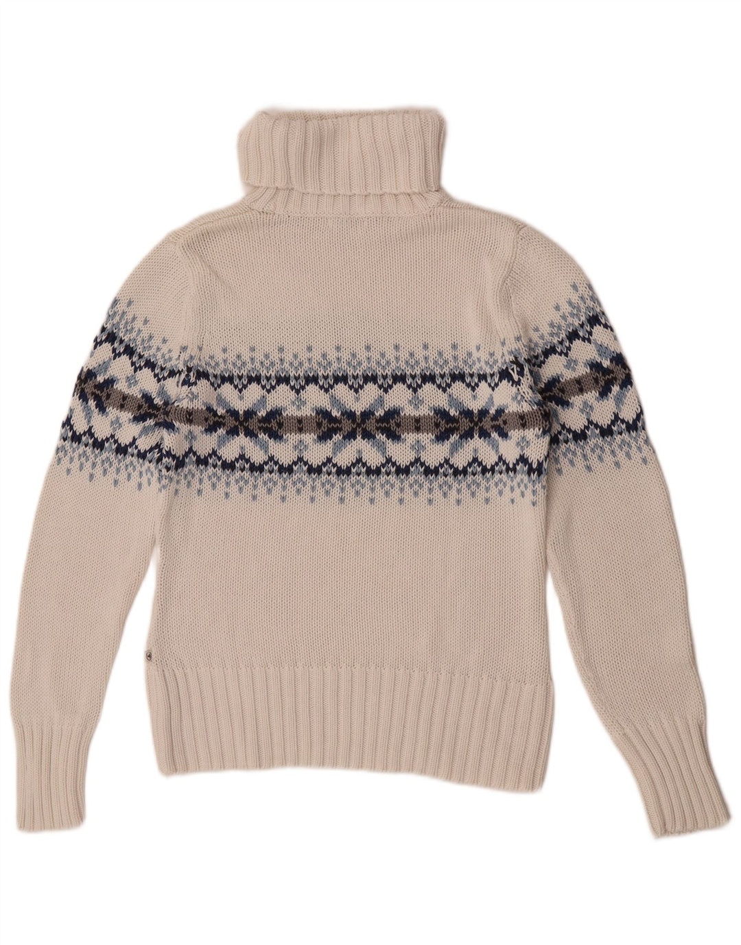 Tom Tailor γυναικείο πουλόβερ με ρολό λαιμόκοψη UK 14 Large White Fair Isle