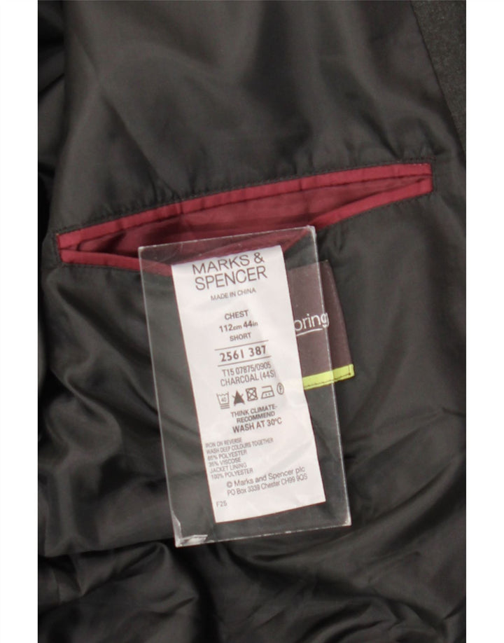 Marks & Spencer Ανδρικό κοντό σακάκι με 2 κουμπιά UK 44 XL Grey Polyester