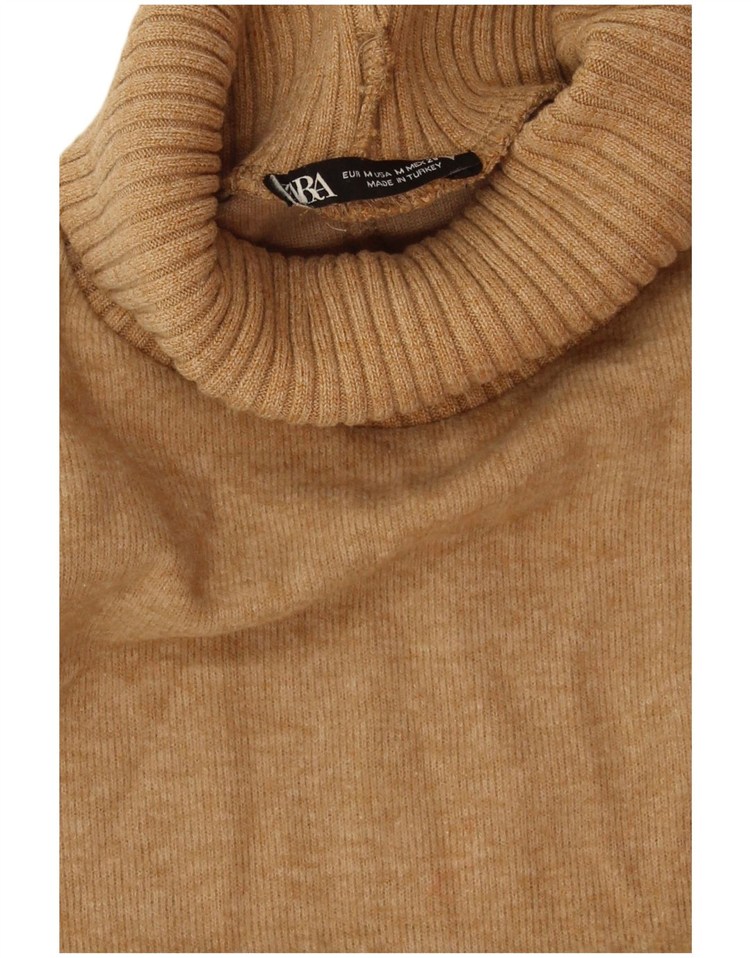 Zara Γυναικείο γιλέκο με ρολό λαιμόκοψη Tank Top UK 14 Medium Beige Polyester